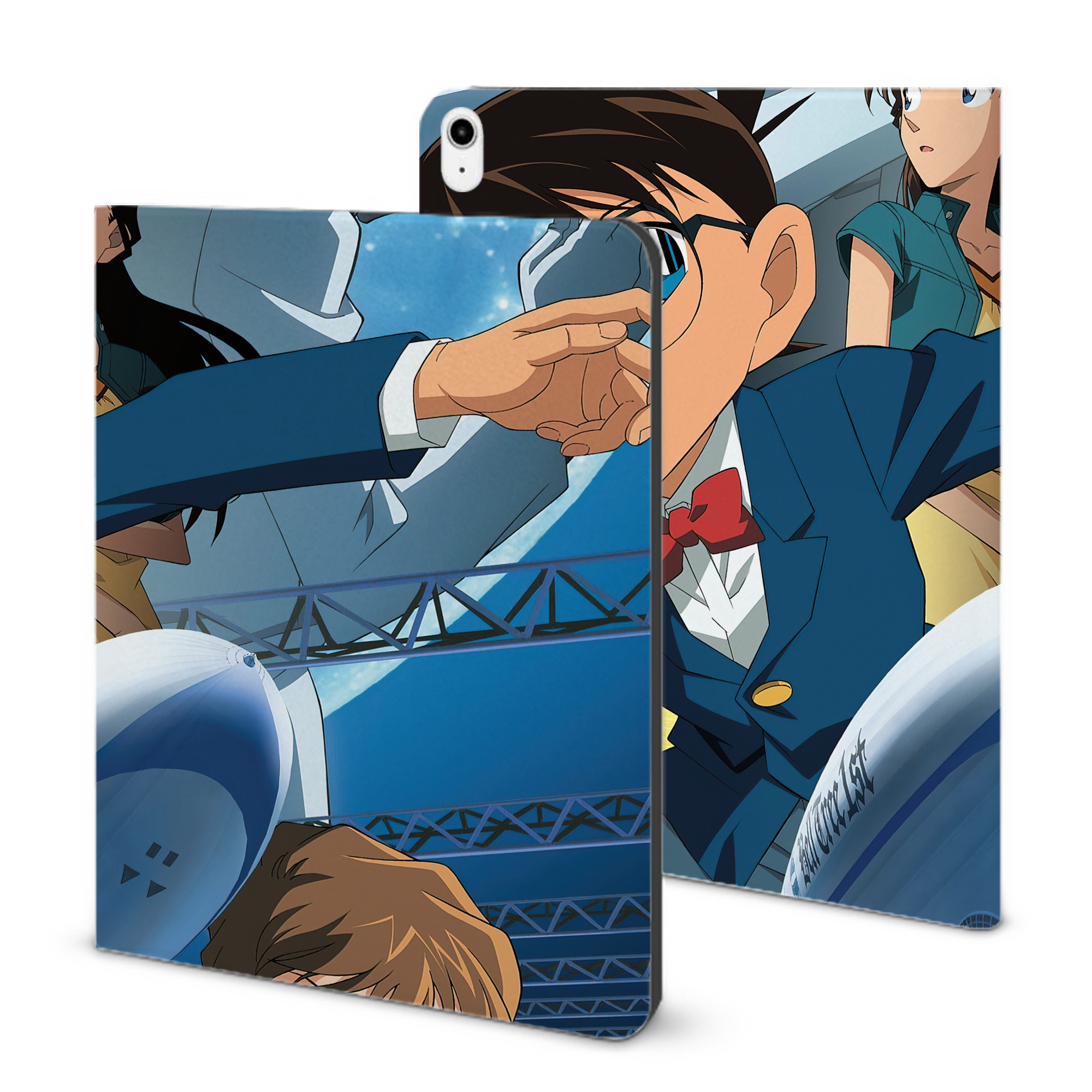 （画像用） 名探偵コナン Detective Conan IPadケース ペンホルダー付き ブックスタイルデザイン